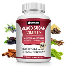 Blood Sugar Complex With Cinnamon, Chromium And Mulberry - 20 Active Ingredients, 60 Capsules - Supports Healthy Blood Sugar Levels (Option: 1) Blood Sugar Complex With Cinnamon, Chromium And Mulberry - 20 Active Ingredients, 60 Capsules - Supports Healthy Blood Sugar Levels (Option: 1)